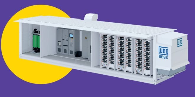 Sistema híbrido de energia solar com armazenamento em baterias - Crédito: Divulgação